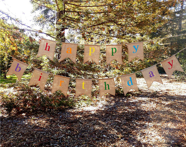 Happy Birthday Burlap Banner