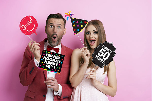 Cheers to Years™ 50th Birthday Photo Booth Party Props