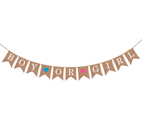 Gender Reveal Burlap Banner