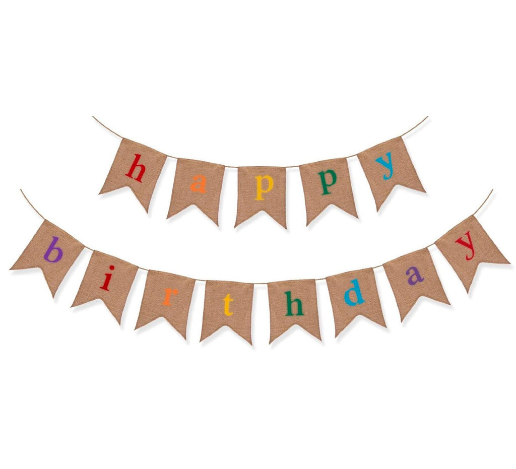 Happy Birthday Burlap Banner