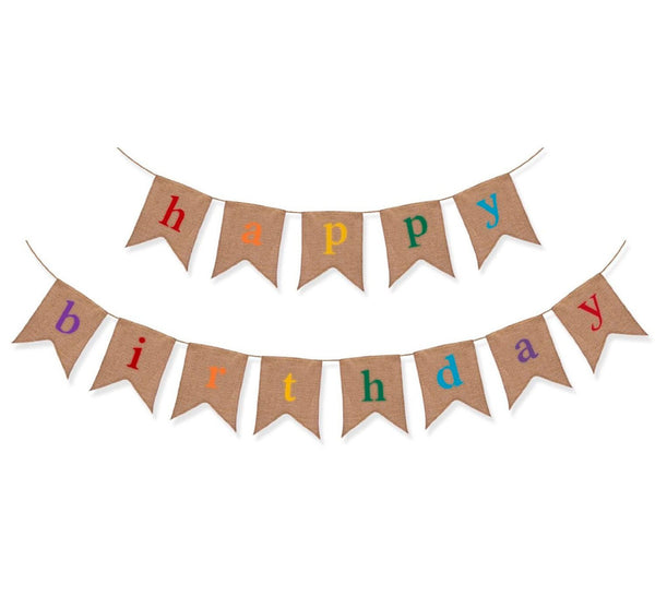 Happy Birthday Burlap Banner