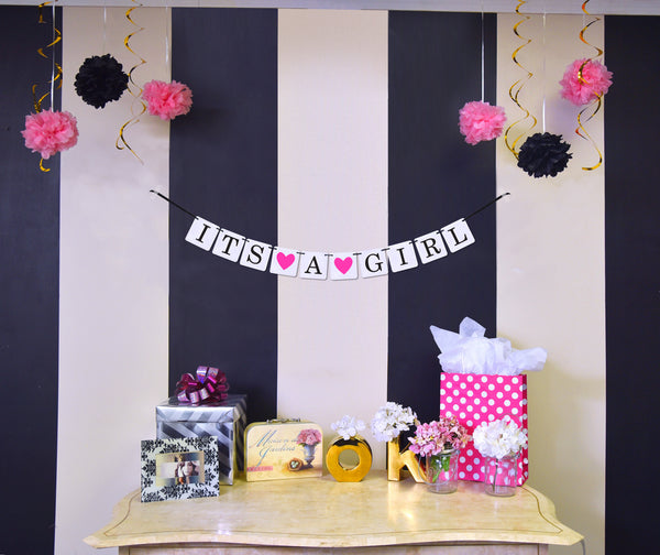 Girl Baby Shower Banner - "It's A Girl"