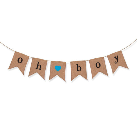 Oh Boy Burlap Banner