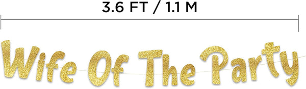 Wife of the Party Gold Glitter Banner
