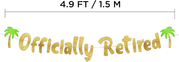 Officially Retired Gold Glitter Banner