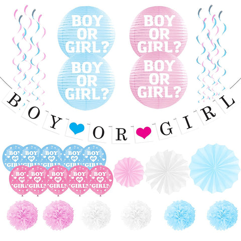 Boy or Girl” Banner and Balloons Pack