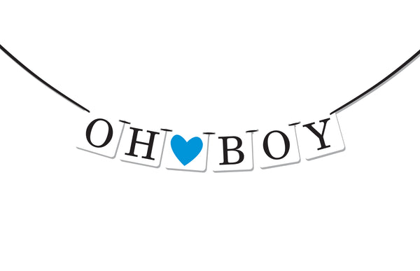 Boy Baby Shower Banner - "Oh Boy"