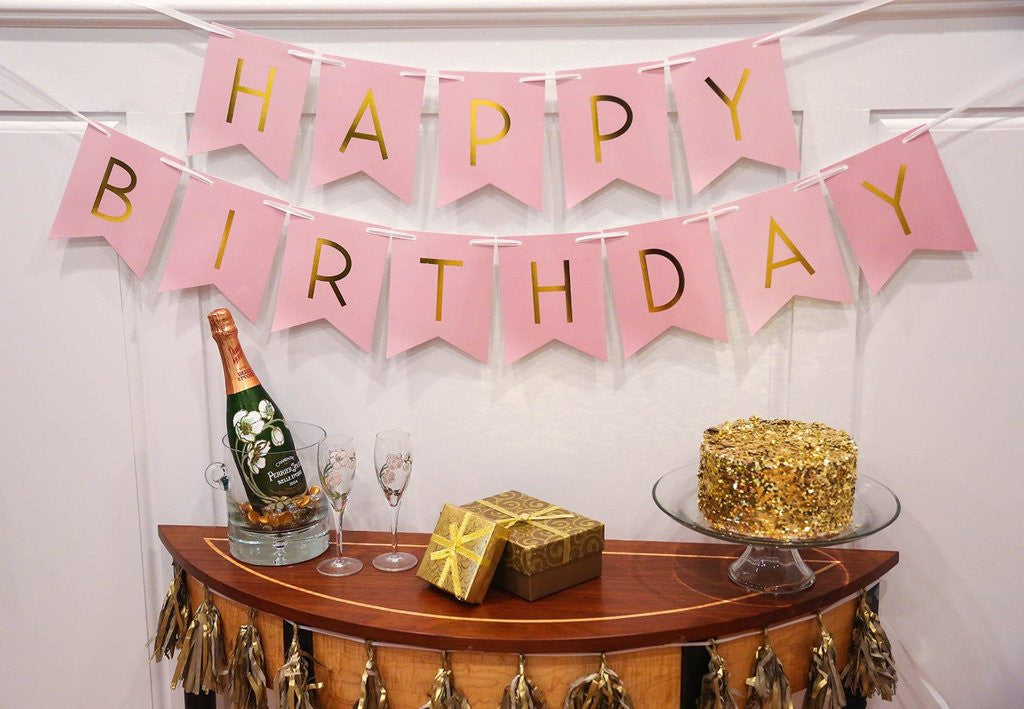 Hapy Birthday Banner in Blue and Gold Hapy Birthday Banner in Blue and Gold