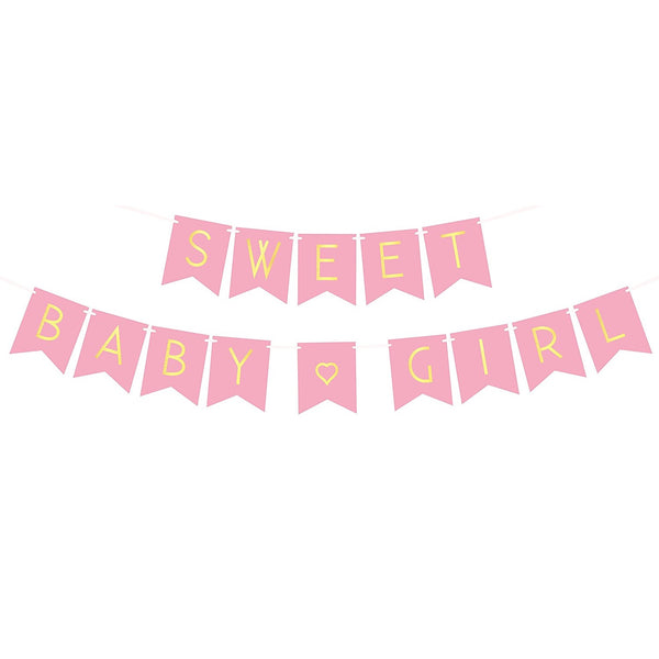 Girl Baby Shower Banner - "Sweet Baby Girl"